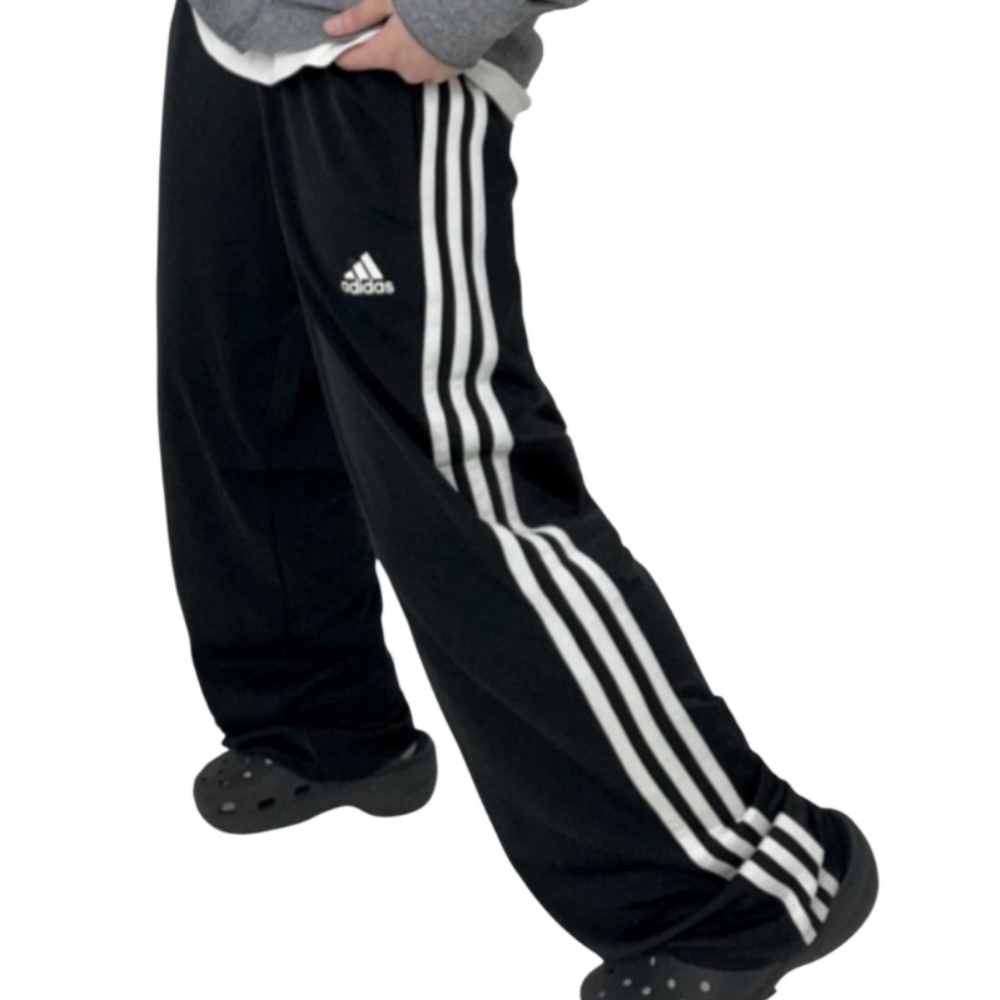 Adidas Navy Sweatpants with White Accents. Size L
